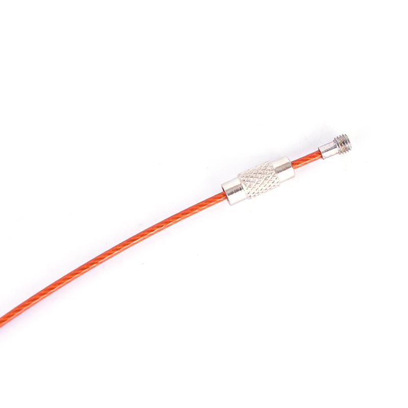 Stainless Steel Wire Keychain Keyring Circle Rope Cable Loop Screw Lock Gadget