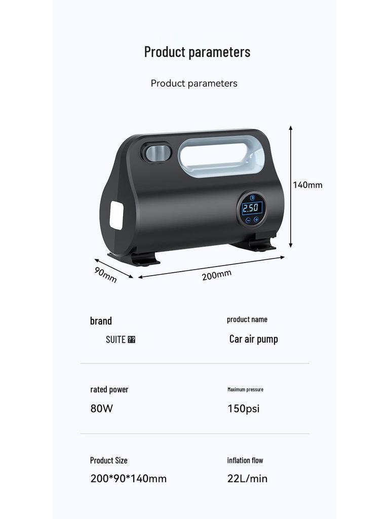 Multi-function Portable Car Air Pump for Cross-Border and Household Use