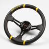 32mm Deep Cone Steering Faux Leather PVC Red Cross Stitch Wheel, 70mm, Drifting, (DD32P)