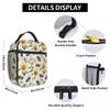 Flowers And Bee Pattern Insulated Lunch Bag for Women Kids Portable Food Boxes Thermal Lunch Box Tote