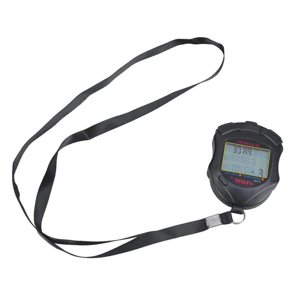 Professioneller Timer Stoppuhr 10/30/60/100 Runden Speicher Digitale Sportstoppuhr mit Countdown-Timer Wasserdichte Stoppuhr