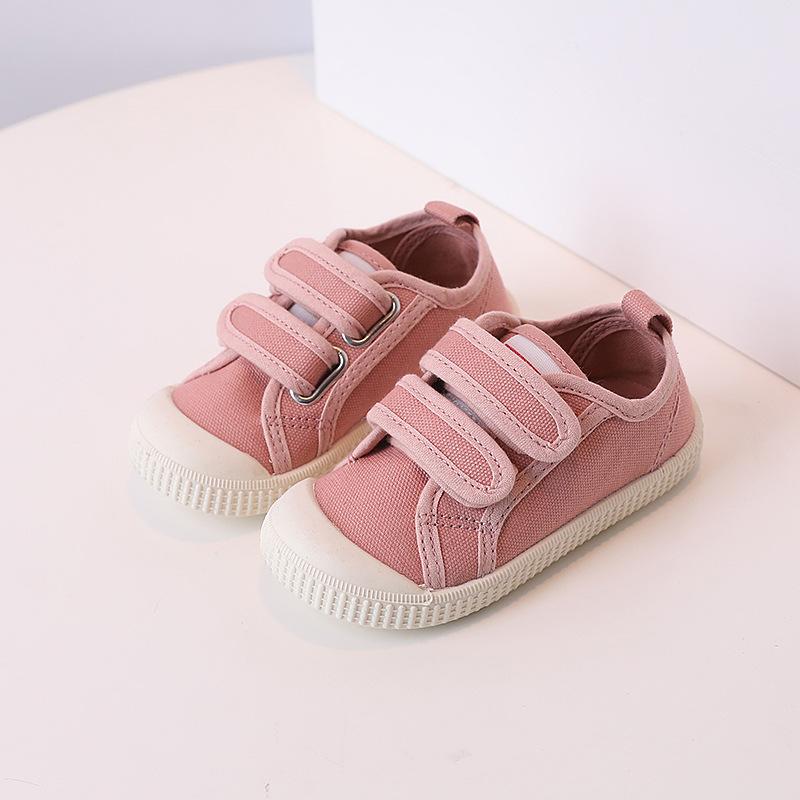 Child Canvas Shoefour Season New Korean Version Child Soft Single Shoe Casual Girl Slip Travel Shoe Boys School Walking Shoe