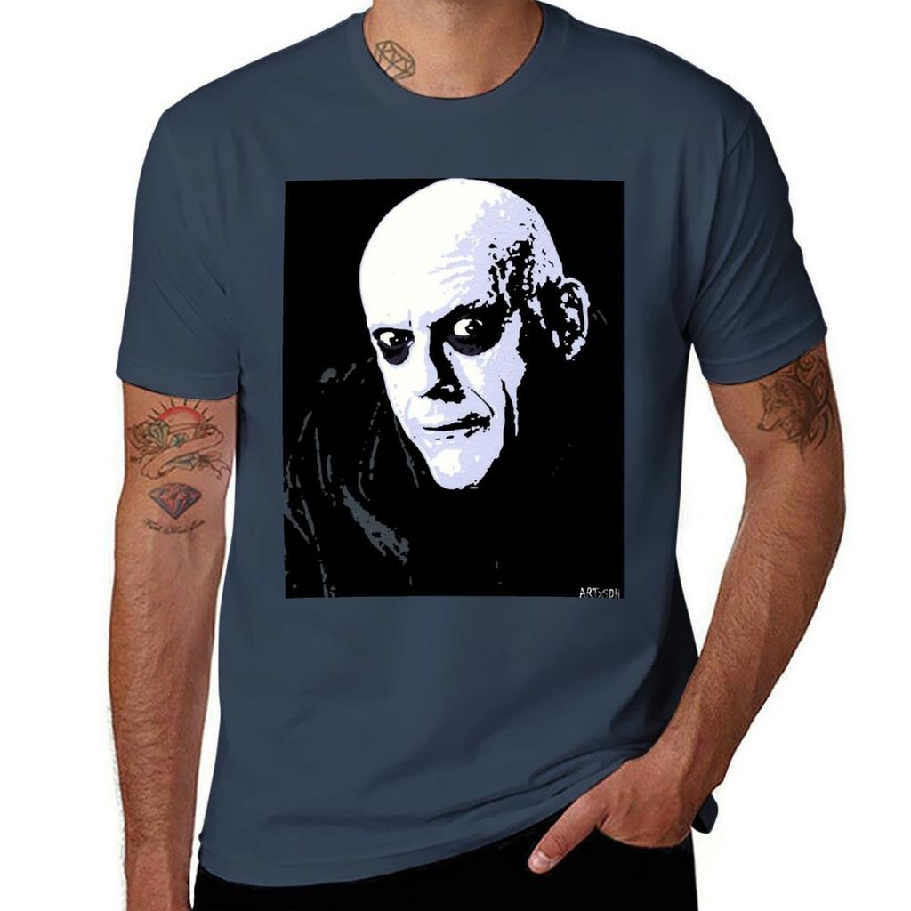 Farbror Fester T-shirt plusstorlekar söta toppar oversized toppar T-shirts för män bomull
