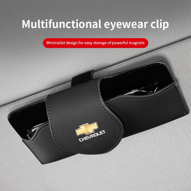 Car Interior Accessories Sun Visor Sunglasses Storage Box For Chevrolet Bolt Spark Tahoe Z71 Aveo Impala Lacetti Malibu Sail SS