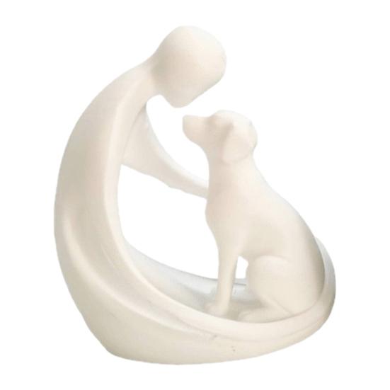 Dog And Owner Statue 3D Printed Ornament Compact Sculpture