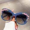 Vintage Cat Eye Fashion Glasses with Flower Decor Chic Luxury for Women Trendy Unisex Eyewear High Quality Hot