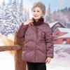 Elderly Women's Rabbit Fur Collar Tang Suit Winter Down Jacket