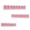 24pcs Golden Glitter Powder Gradient Nail Art Wear Short European Square Fake Nail Simple Nail
