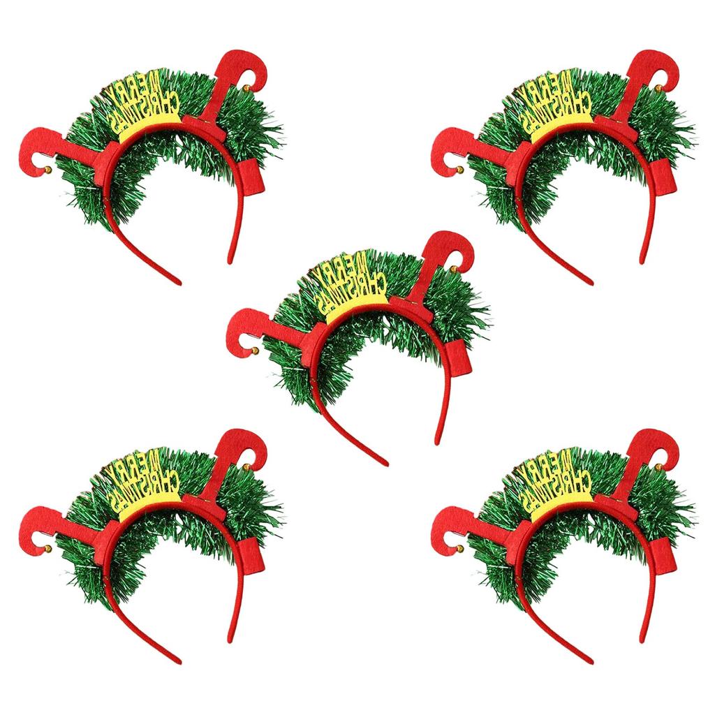 5xChristmas Glowing Hair Band Light Up Head Band Xmas Tree Hairband Creative Flashing Headwear Performances Photo Props
