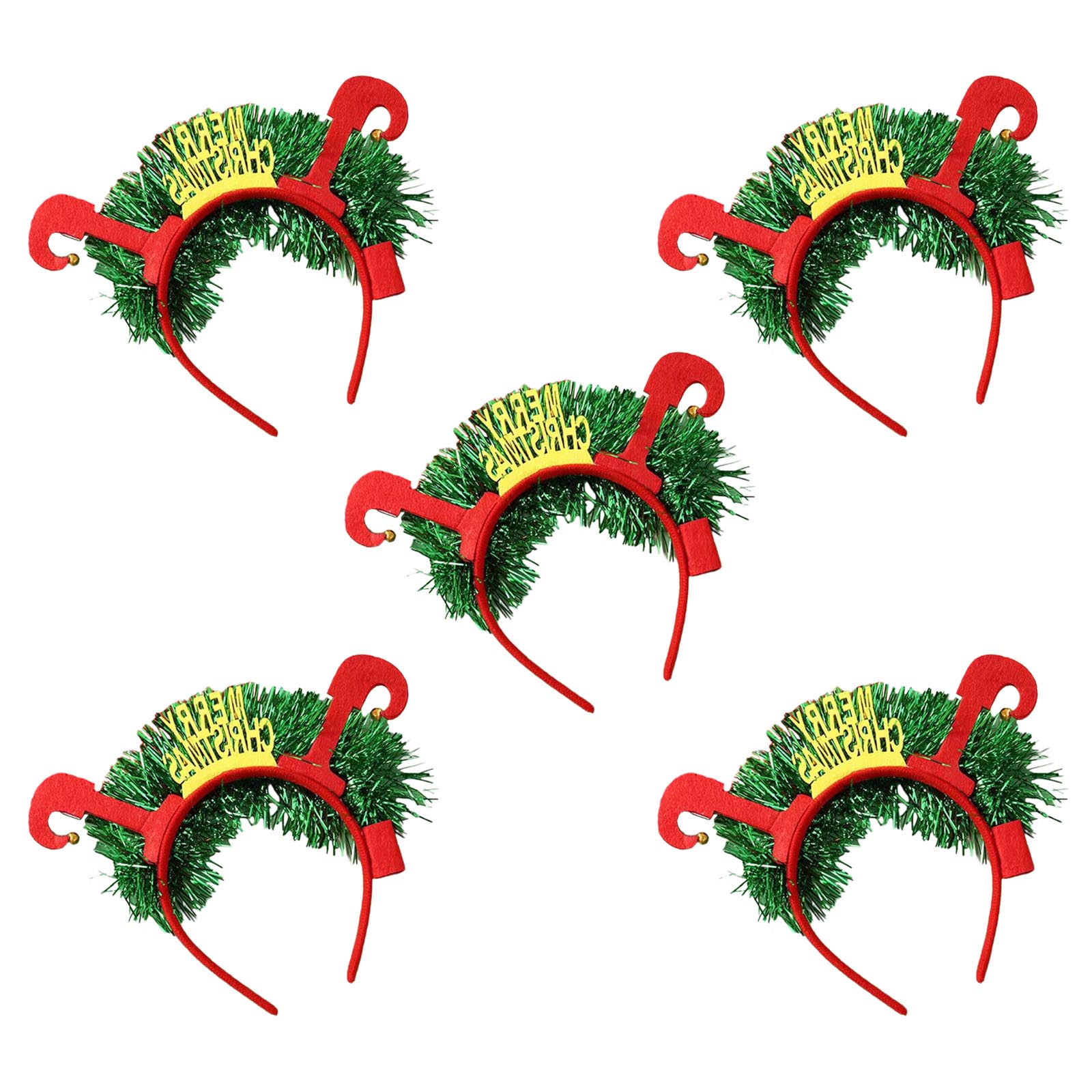 

5xChristmas Glowing Hair Band Light up Head Band Xmas Tree Hairband Creative Flashing Headwear Performances Photo Props 5