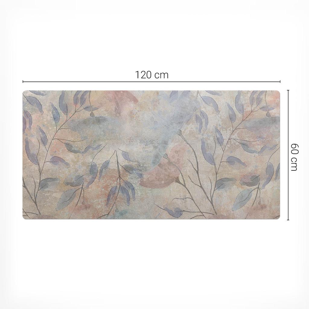 Anti-slip Desk Mat with Delicate Leaves Background Graphic 120x60 cm
