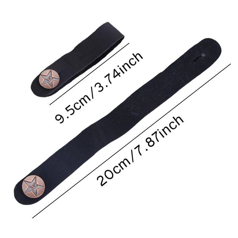 5 Stück Gitarrenkopfplatten-Gurt Vintage-Stil Braun Schwarz Verfügbar Abnehmbarer Anti-Rutsch-PU-Leder-Gurtbinder Instrumentenzubehör ZYF