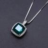 Supply Light Luxury Green Agate Pendant, High-End 925 Sterling Silver Inlaid Natural Gemstone Necklace Pendant.