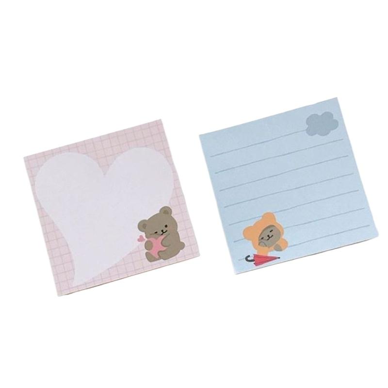 Kawai Ins Korean Little Brown Bear List Plaid Sticky Note Paper Non Stick Book Message 4 Handbook Bears Stationery Supplies