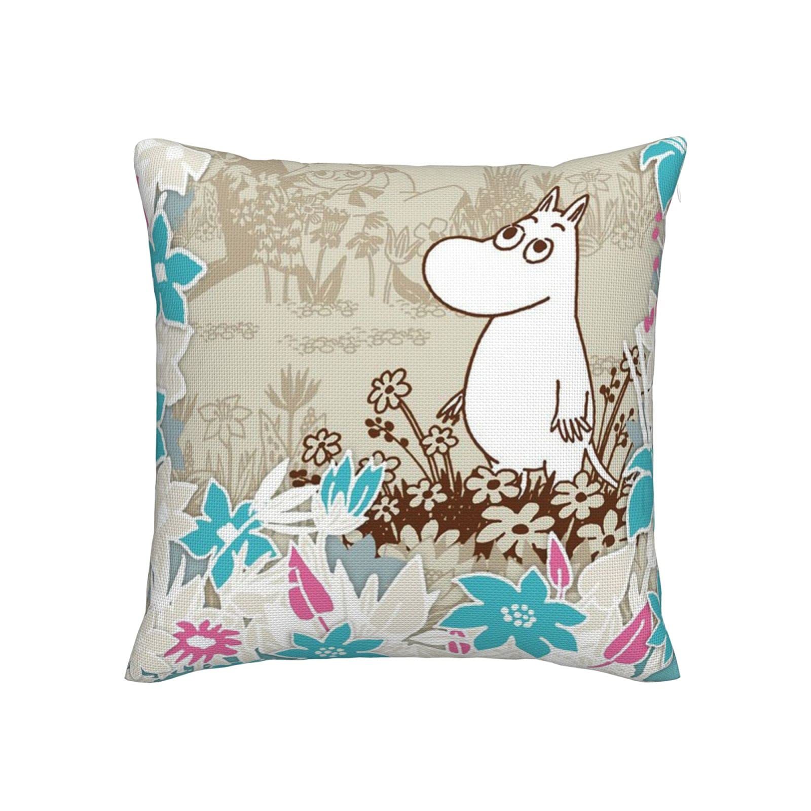 

Moomin Comfortable Indoor Sofa Car Soft Cushion Personalized Custom Cute Anime Hidden Washable and Pillowcase/Cushion Cover; Cover/Decorative Pillow, синий