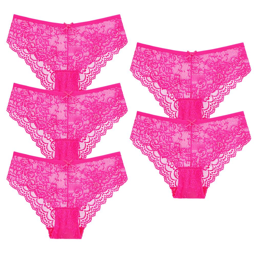 Damen Baumwollslips M-2XL Damen Patchwork Spitze Unterwäsche Sexy Hüftslips Damen Bequeme Unterhosen 5 Stück/Set