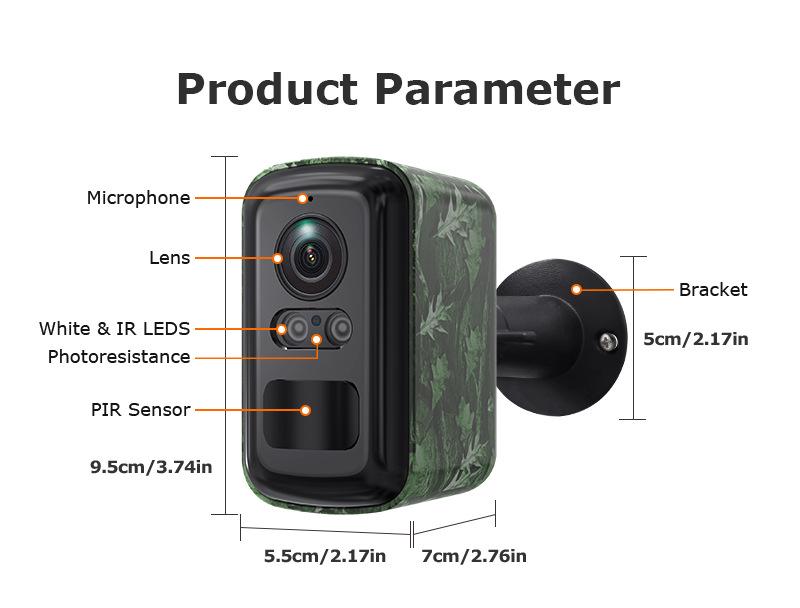 Low Power Camouflage HD WiFi Camera with Full Color Night Vision for Indoor/Outdoor Surveillance