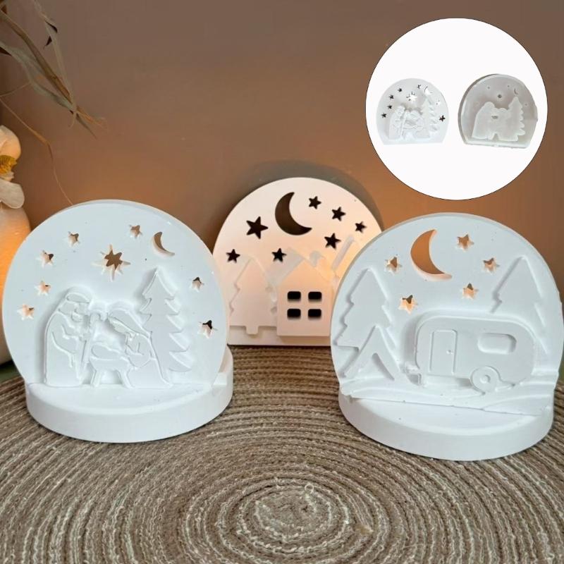 Religious Candle Silicone Mold Multipurpose Silicone Mould Easy Demolding For Candle Holder Soap Christmas Decoration