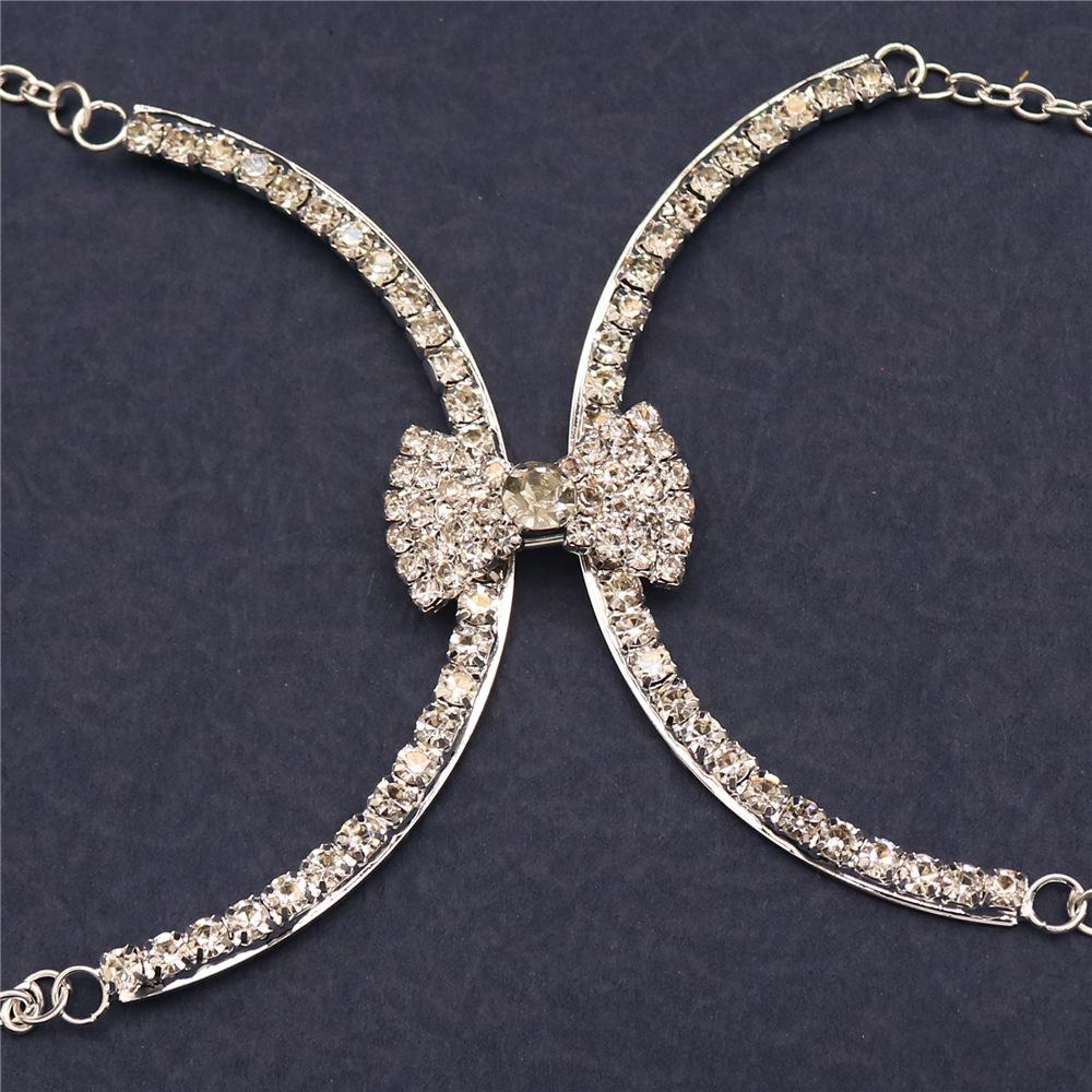 

Rhinestone Body Chain, Temperament Versatile Bow Chest Rest, European And American Women S Sexy Diamond Chest Chain