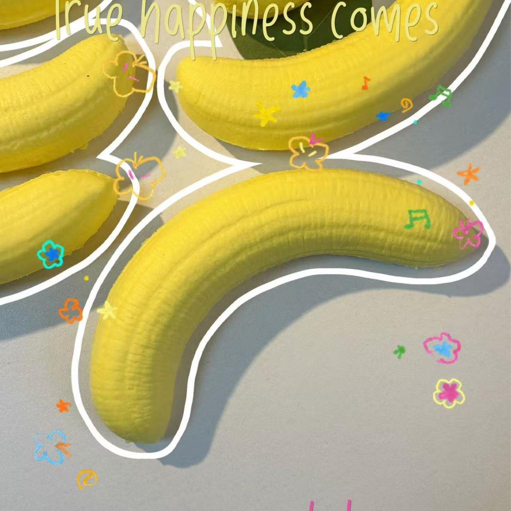 Kawaii Soft Squishy Yellow Banana Toy Slow Rising Rebound Squeeze Anti-Stress Hand Relaxation Gift Toy