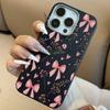 Bow and Flower Design Lichee Pattern Silicone Phone Case For iPhone 17 16 15 Pro Max 14 13 12 11 XS X XR 7 8 Plus 16E Air Cover