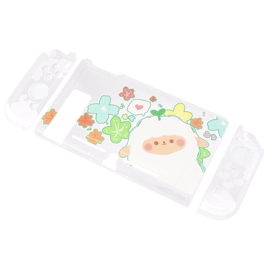 Schutzhülle kompatibel mit PlayVital, weicher TPU-Slim-Case-Abdeckung für Switch mit bunter ABXY-Tastenkappe und Switch, [Flowers Sheep-chan]