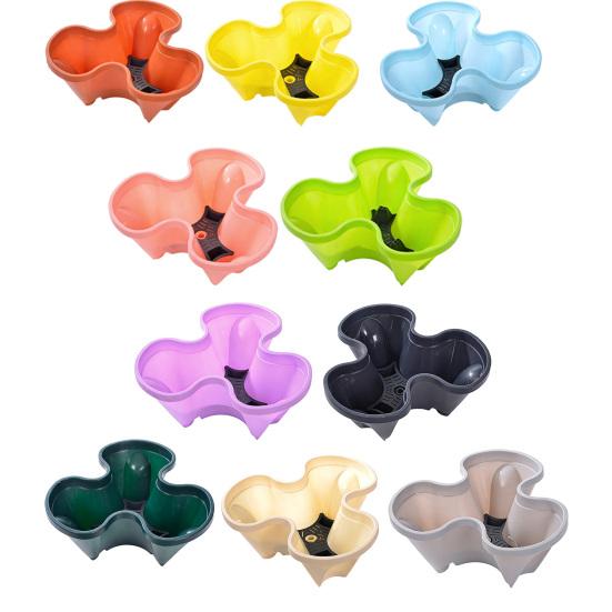 Vaso per Piante per Torre di Piante Fioriera Verticale Fioriera con Sottovaso Salvaspazio Fioriera Impilabile per Giardinaggio Urbano Fioriera Rialzata Balcone Terrazzo