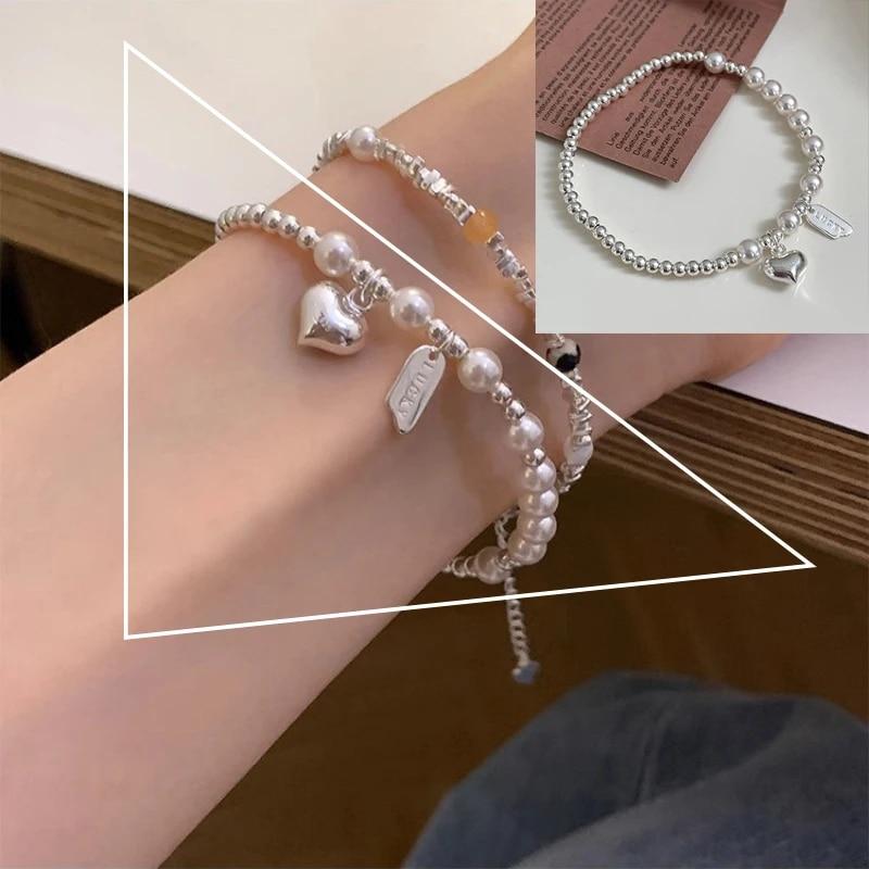 VENTFILLE Bracelet en argent sterling 925 avec perles et nœuds en bambou pour femme et fille, bijoux coréens simples, cadeau d'anniversaire, livraison directe