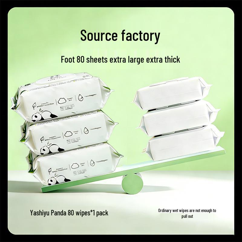 Großpackung 80 Feuchttücher für Babys - Hand- und Mundreinigung mit reinem Wasser