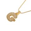 ZHUKOU high quality crystal brass gold letter necklace for ladies good friends couple birthday gift model: VL34