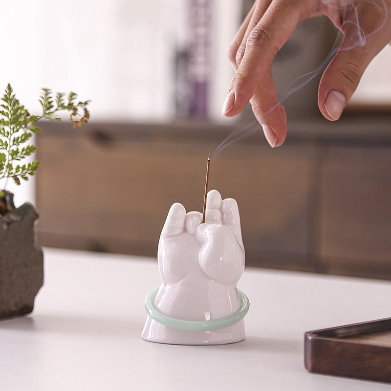 Ceramic Small Fat Bergamot Incense Plug Incense Seat Creative Household Indoor Tea Ceremony Tea Pet Incense Burner Incense