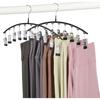 Legging Hangers for Closet Organizer, Hat Hangers for Closet 2 Pack with 10 Clips Holds 20 Leggings, Legging Hanger, Pants Storage Organizer Suitable