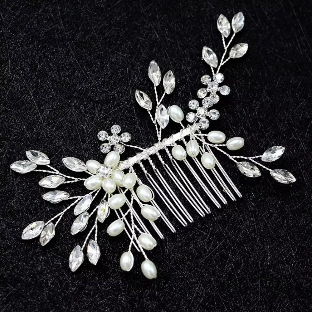 Exquisite Bridal Headdress Elegant Faux Pearl Hairclip Daily Use Rhinestone Hairpin  Girl Gift