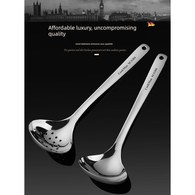 304 Stainless Steel Spoon Small Spoon Colander Creative Long Handle Spoon Suit For Home Soup Drink Soup and Porridge Porridge Spoon