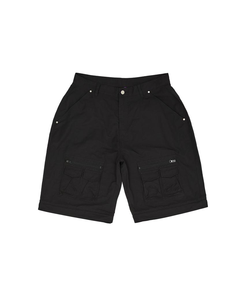 HOODHOOD Multi-Pocket Utility Detachable Pants Black