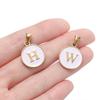 1pcs/pack Stainless Steel 26 Alphabet A-Z Letters Round White Pendants For DIY Bracelet Necklace Jewelry Making Accessories