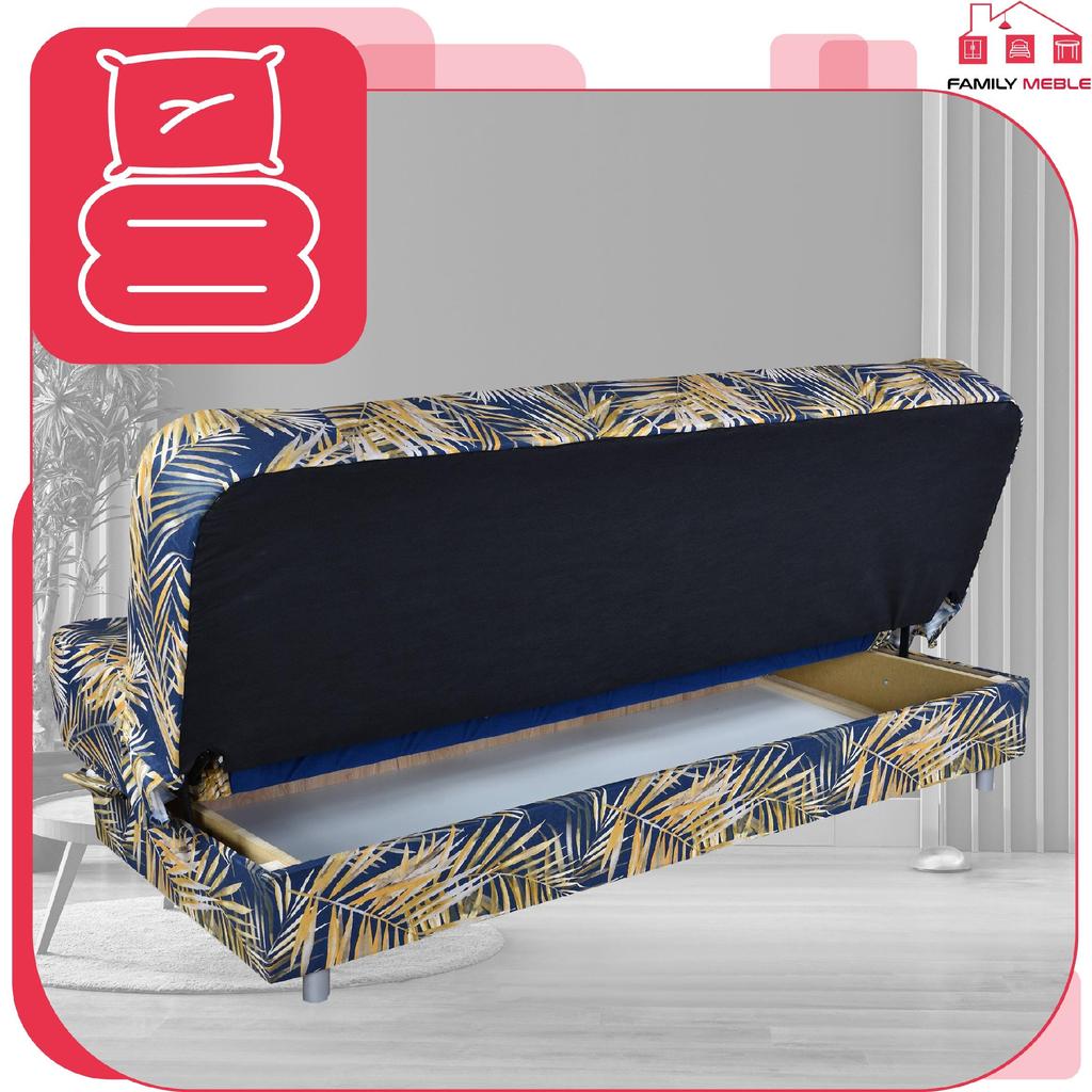 Kanapa sofa Sara Print rozkładana wersalka spania bonell łóżko Family meble 