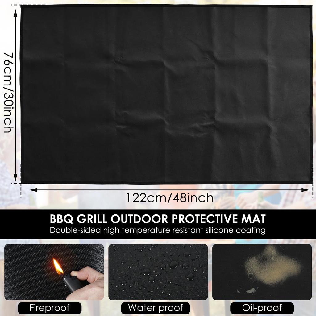 BBQ Mat Non-stick Grill Mat Heat Resistant Fireproof Grill Mat Outdoor Baking Kitchen Barbecue Tool Cooking Reusable Grill Pads