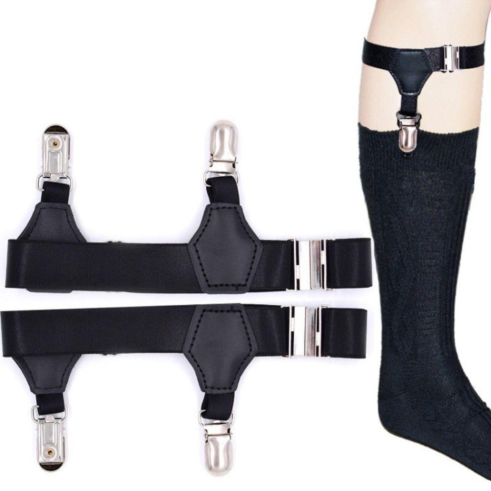 1 Pair Adjustable Garter Holder Non-slip Clip Garters Suspenders Leg Suspenders  Women Men