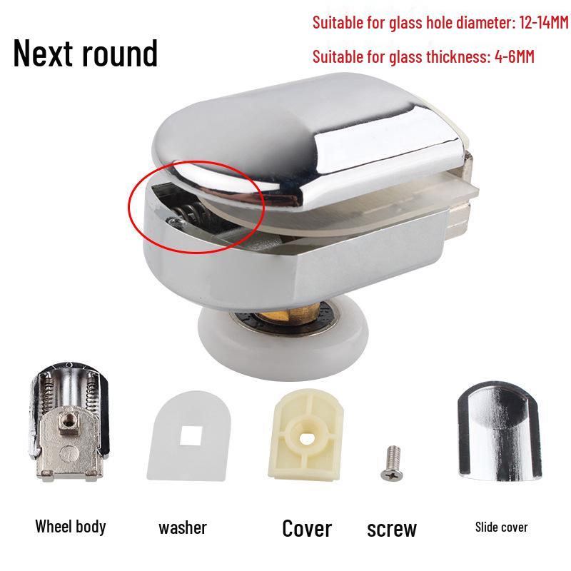 Vintage-Style Shower Door Round Arc Glass Sliding Door Hanger Wheel