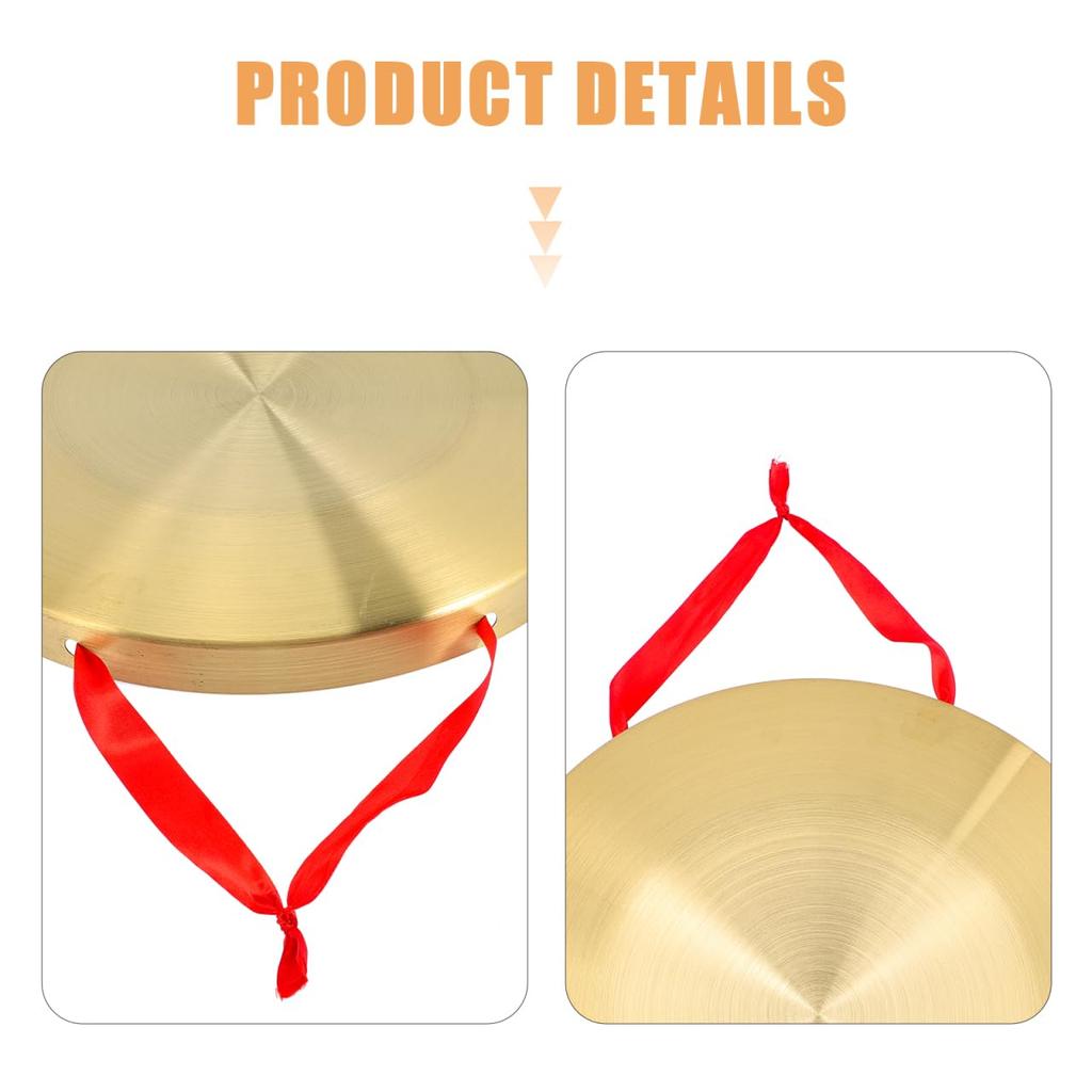 EXCEART Gong, 32cm Gold, Percussion Drum, Signal Drum, Copper Steel with Play Hammer, Mallet and Hanging Cord Set, Perfect for Openings,