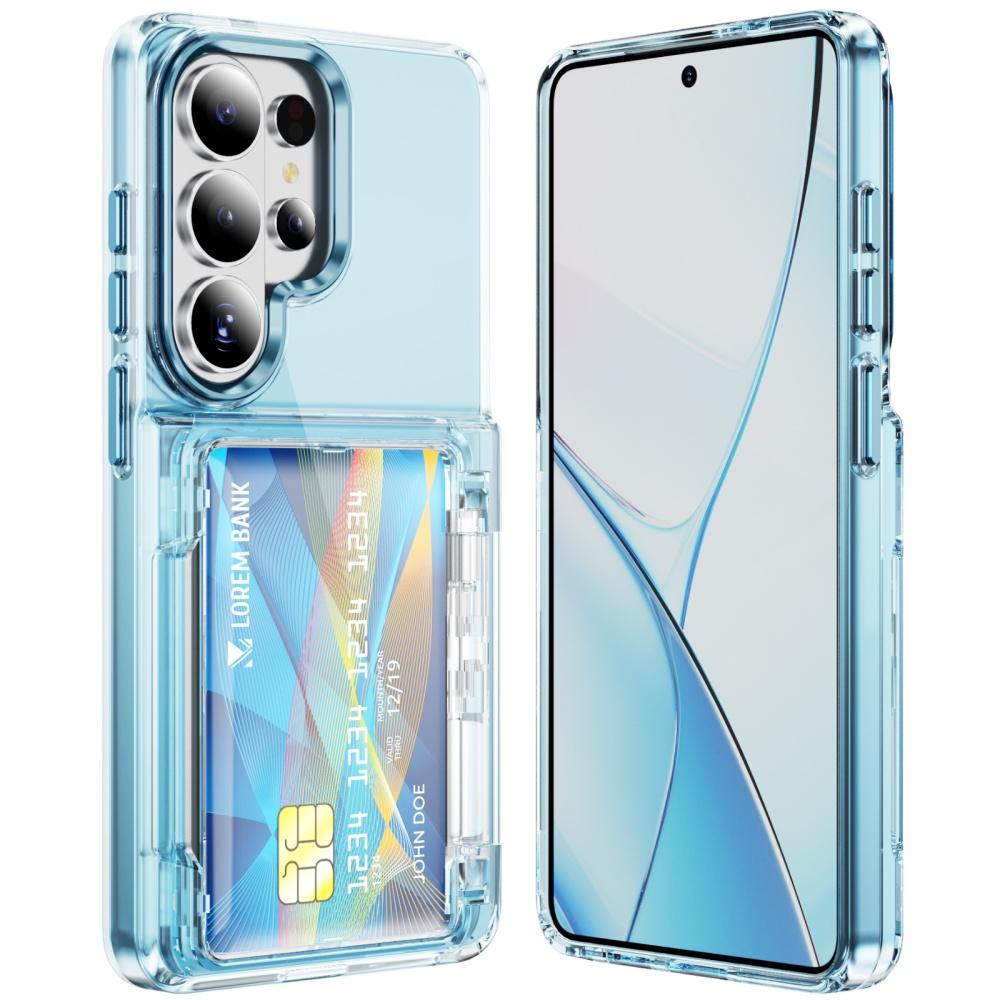 Soporte Plegable para Tarjetas Ranuradas Estuche Transparente Para Samsung S26 Ultra S25 Plus S24 S23 Cartera Transparente Soporte Cubierta de Acrílico PC a Prueba de Golpes