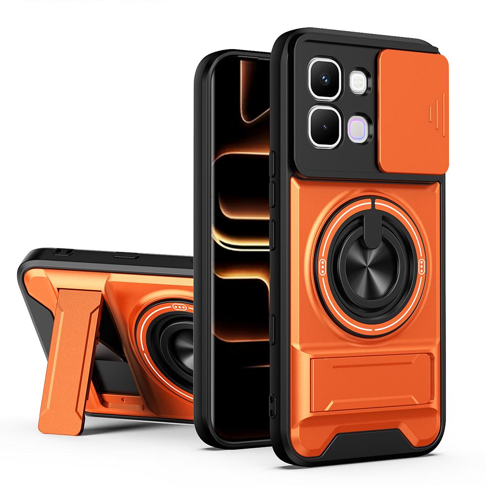 KEYSION Magnetic Phone Case for Infinix Note Edge 5G Slide Camera Protection Upright Kickstand 360° Ring Shockproof Back Cover