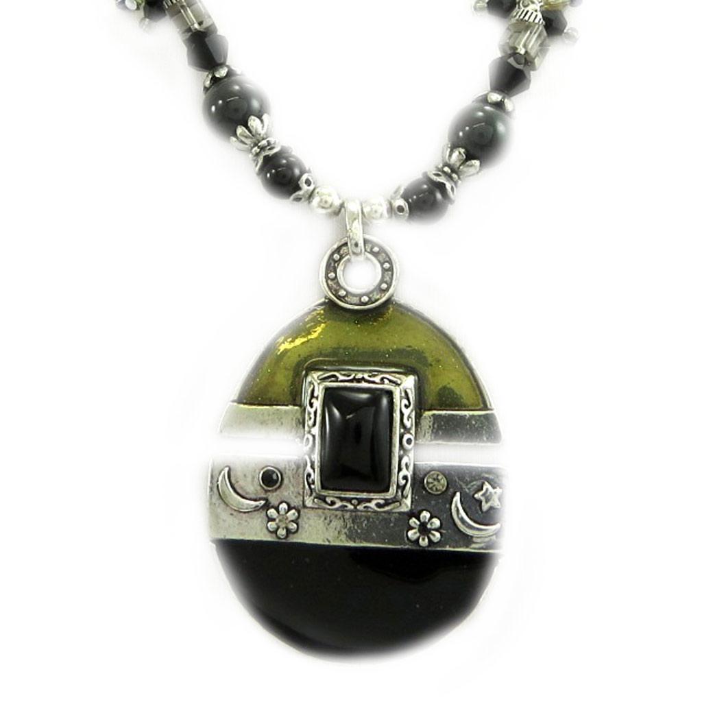 Les Trésors De Lily [G7802] - Collier Créateur 'Anamaya' noir gris