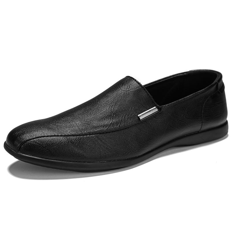 

2024 Мужские черные деловые кожаные туфли Мужские лоферы Удобные летние кроссовки Брендовые мокасины Дышащая повседневная обувь 44 чёрный