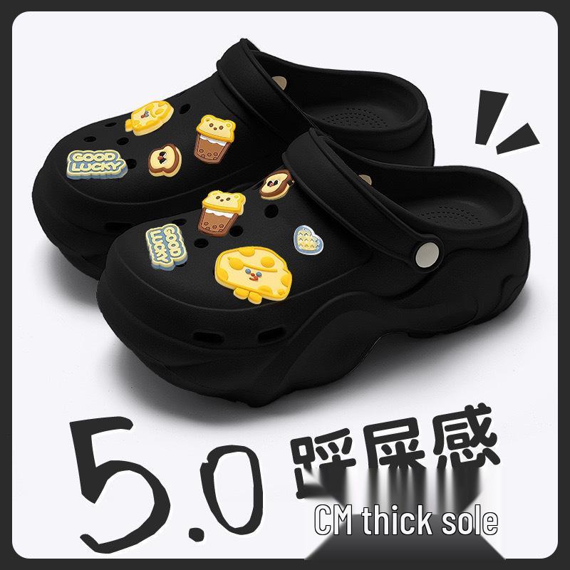 Women's 2025 Summer EVA Platform Clog Slippers - Height-Enhancing, Anti-Slip Beach Sandals