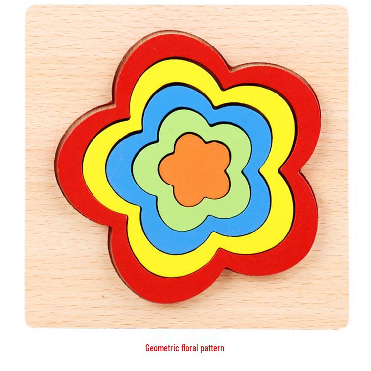 Wooden 3D Geometric Shape Puzzle for Early Education