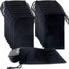 10Pcs Portable Eyewear Container Soft Waterproof Sunglasses Bag Drawstring Microfiber Dust Proof Pouch Pocket Glasses Carry Bag (Without Sunglass)