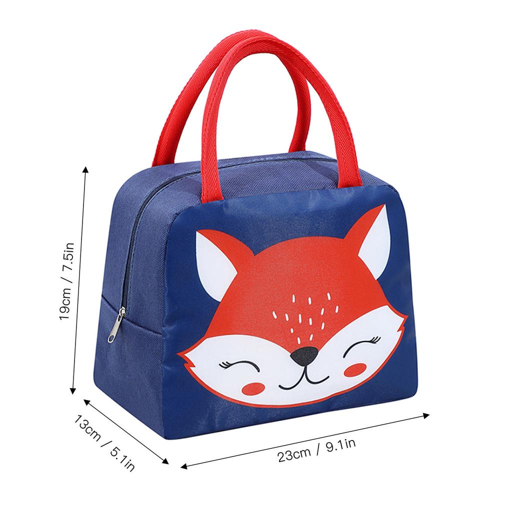 Lunch Bag Cute Cartoon Animal Pattern Waterproof Large Capacity Portable Thermal Insulation Lunch Box Bag for Women Men