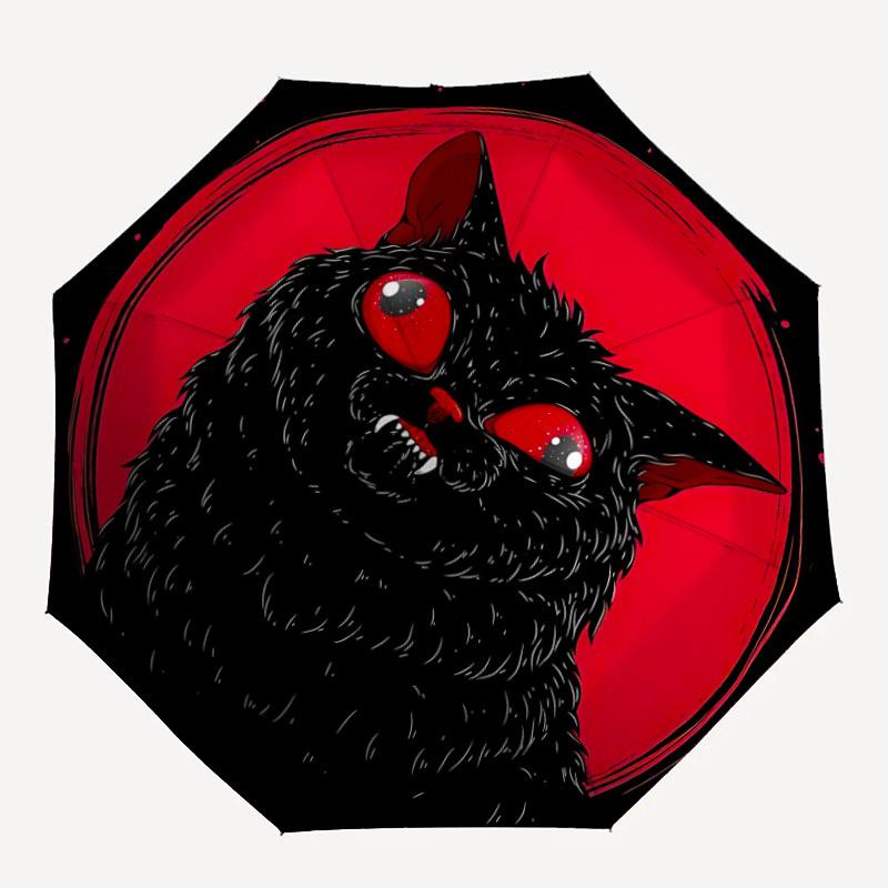 

1pc Black Cat Moon Automatic Open/Close Umbrella Compact Folding Umbrella, All-Season Portable Umbrella for Women/Men F1124257